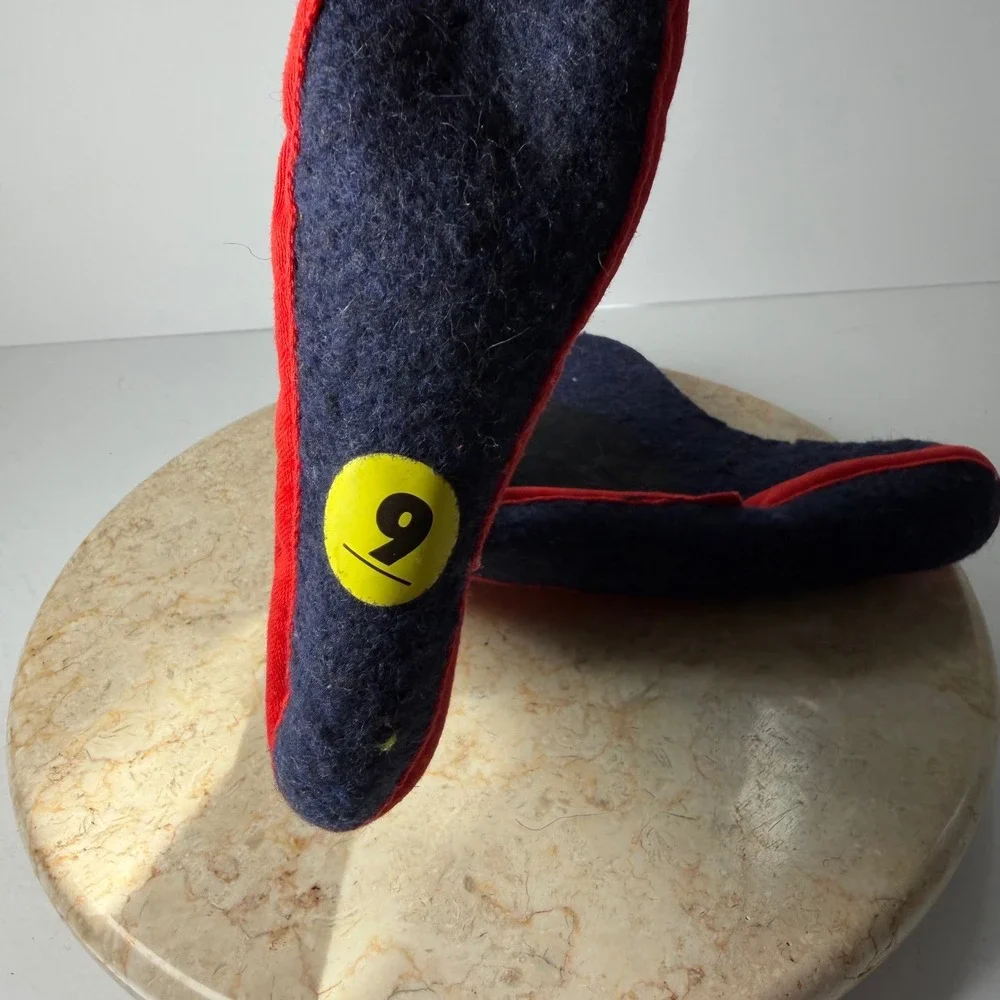 Kaufman Wool Blend Boot Liners Kids Size 9 Navy Blue Red Trim Made in Canada